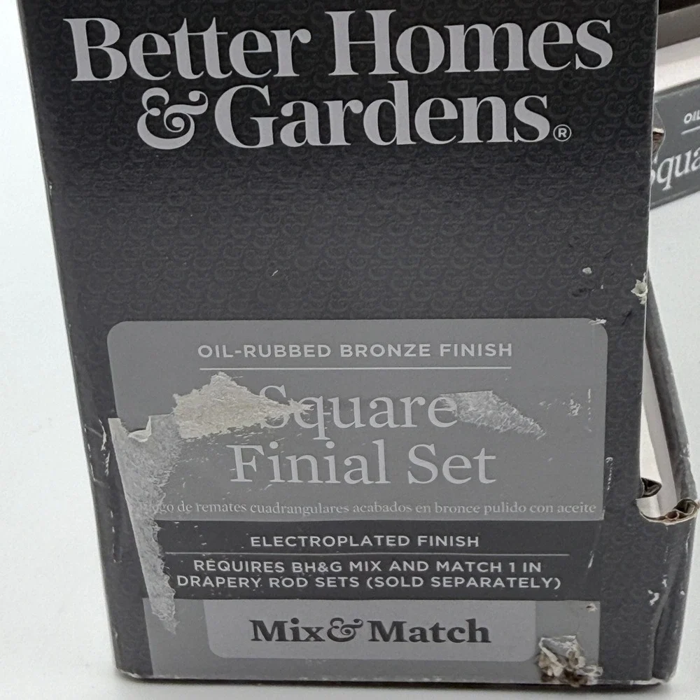 Better Homes & Gardens Square Finial Set 1 In Oil Rubbed Bronze 2 Packs 4 Total